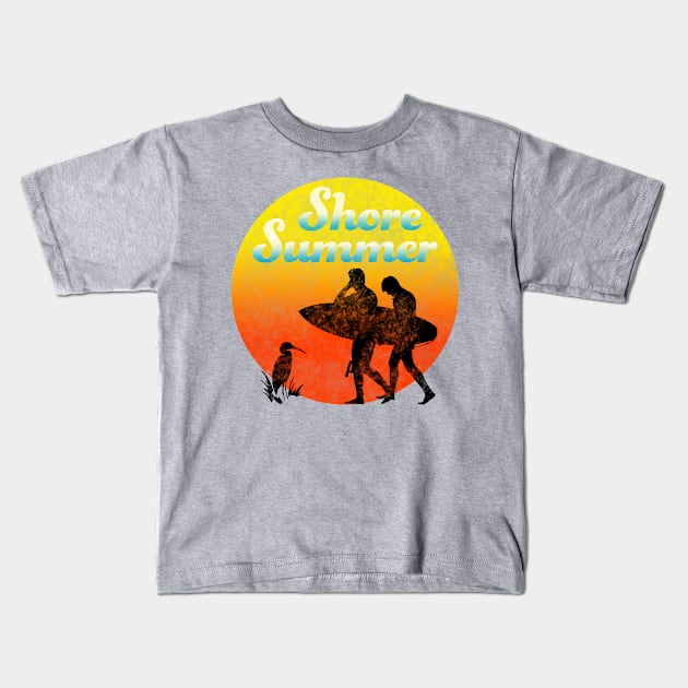 Shore Summer Kids T-Shirt by loeye